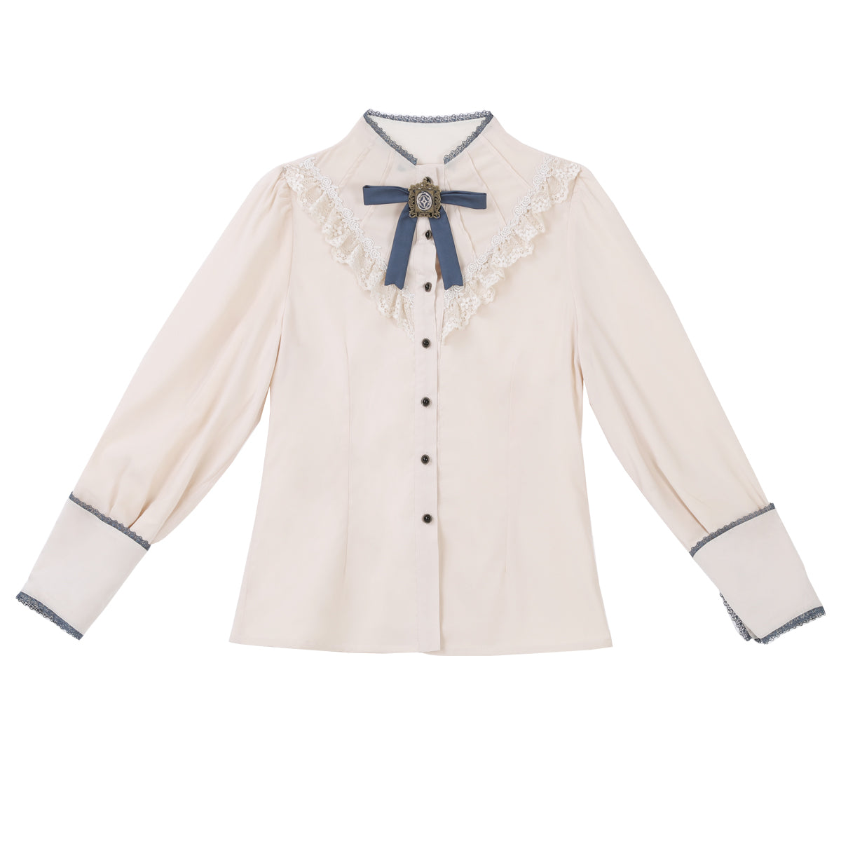 Classic Lolita Set Blue Skirt Cream Outfits Skirt OP Dress