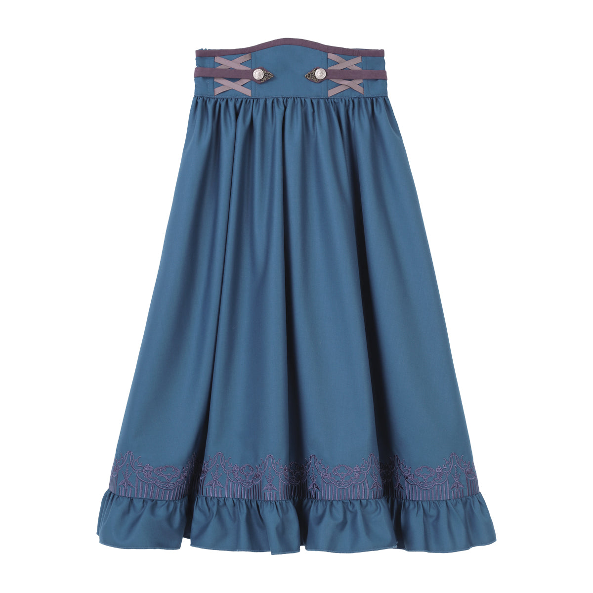 Classic Lolita Set Blue Skirt Cream Outfits Skirt OP Dress