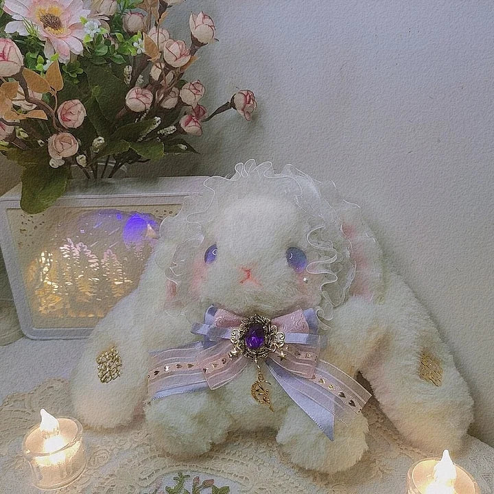 Cute Furry Rabbit Crossbody Bag Pearl Chain Sweet Lolita Accessory Kawaii Handmade