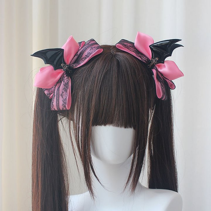 Lolita Hair Accessories Dark Wind Demon Wings Girl Pair Clip for Halloween