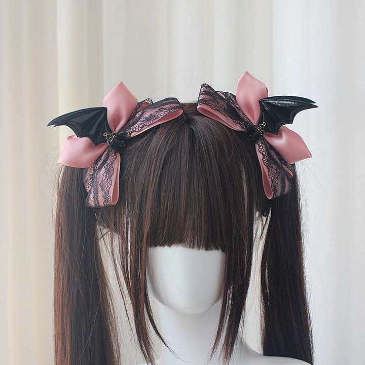 Lolita Hair Accessories Dark Wind Demon Wings Girl Pair Clip for Halloween