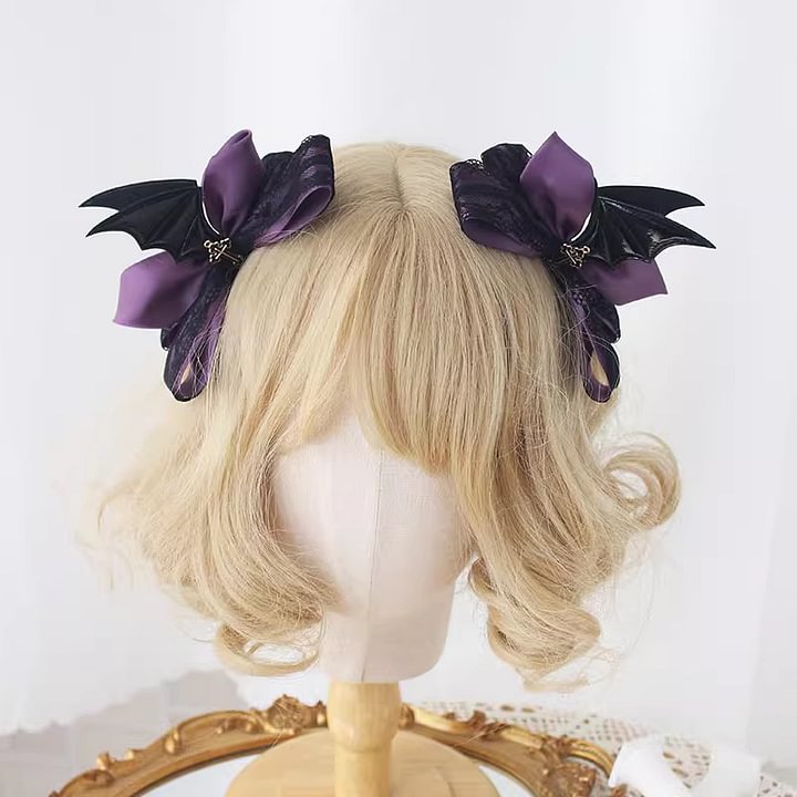 Lolita Hair Accessories Dark Wind Demon Wings Girl Pair Clip for Halloween