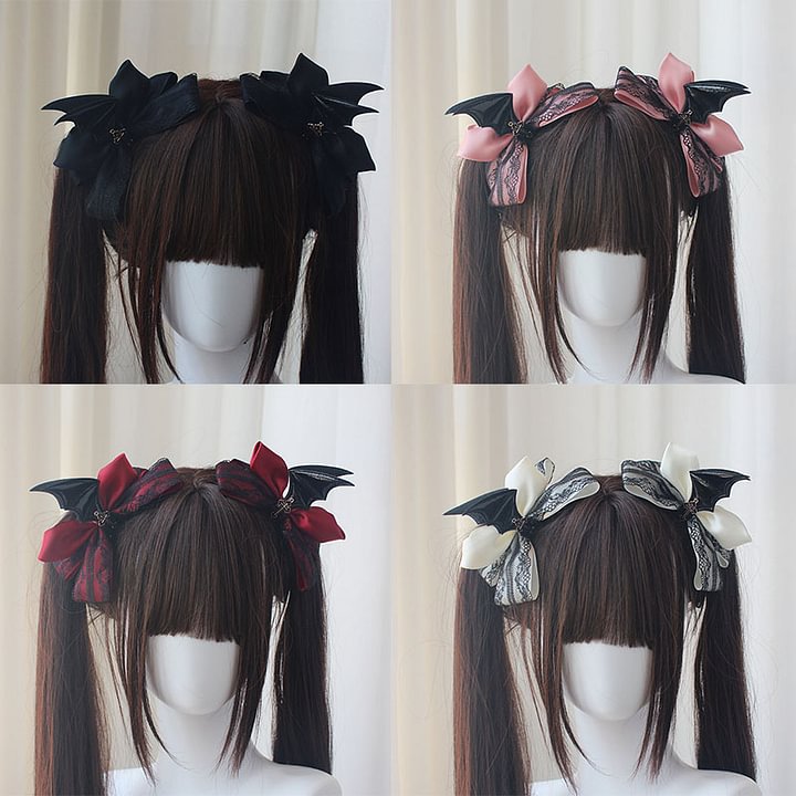 Lolita Hair Accessories Dark Wind Demon Wings Girl Pair Clip for Halloween