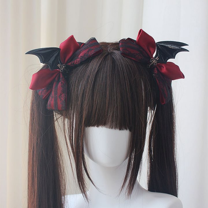 Lolita Hair Accessories Dark Wind Demon Wings Girl Pair Clip for Halloween