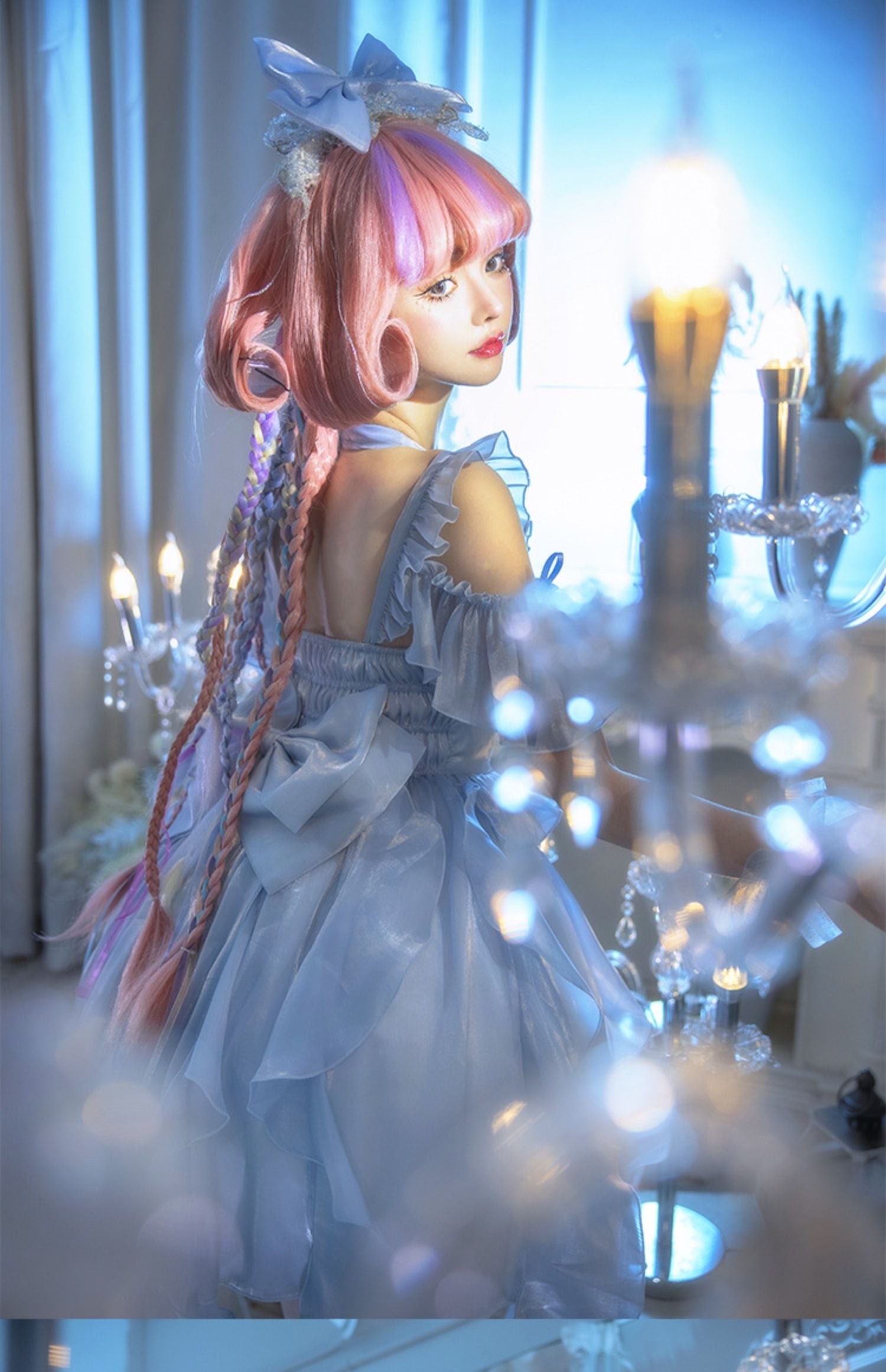 Flower Fairy Pink Elegant Princess Dress Sweet Lolita Slip Dress JSK