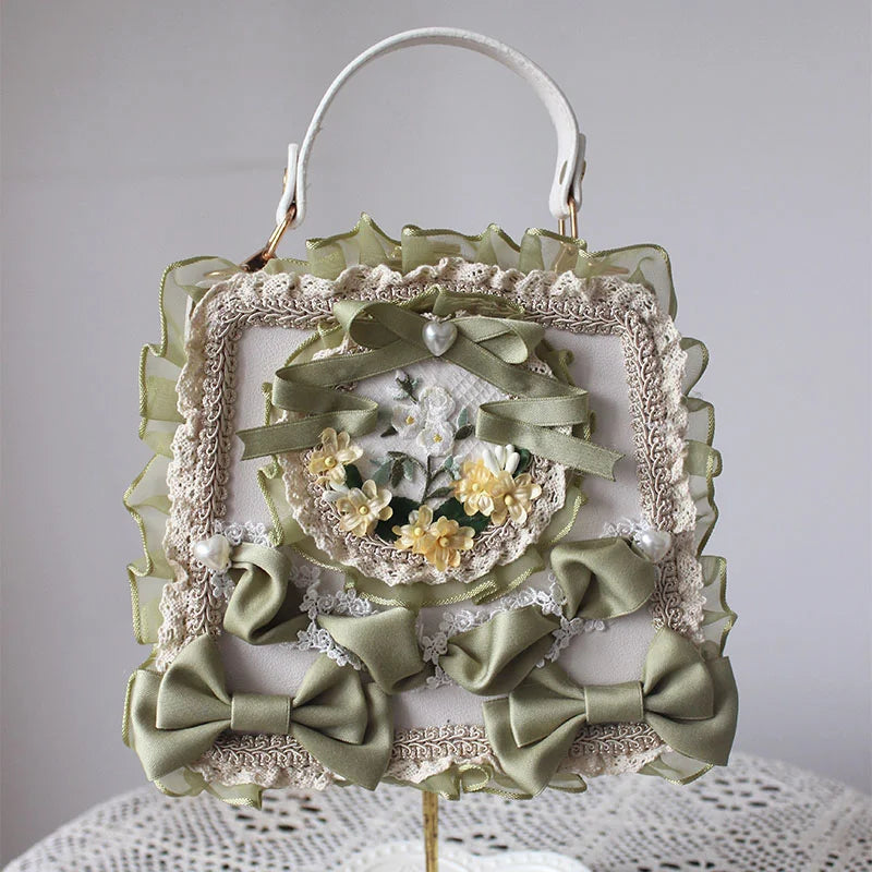 Lolita Bag Flower Lace Bow Handbag Four Times Flower Tea Party Gorgeous Lolita Accessories