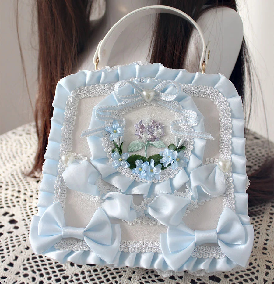 Lolita Bag Flower Lace Bow Handbag Four Times Flower Tea Party Gorgeous Lolita Accessories