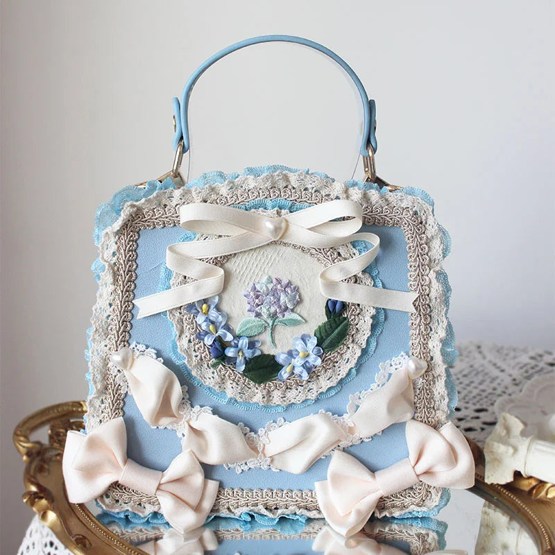 Lolita Bag Flower Lace Bow Handbag Four Times Flower Tea Party Gorgeous Lolita Accessories