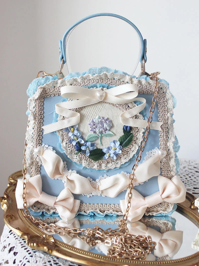 Lolita Bag Flower Lace Bow Handbag Four Times Flower Tea Party Gorgeous Lolita Accessories