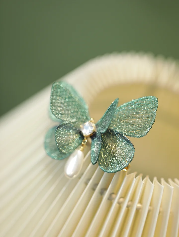 French Lolita Embroidered Butterfly Hairpin Daily Hair Lolita Clip Headwear and Accessories