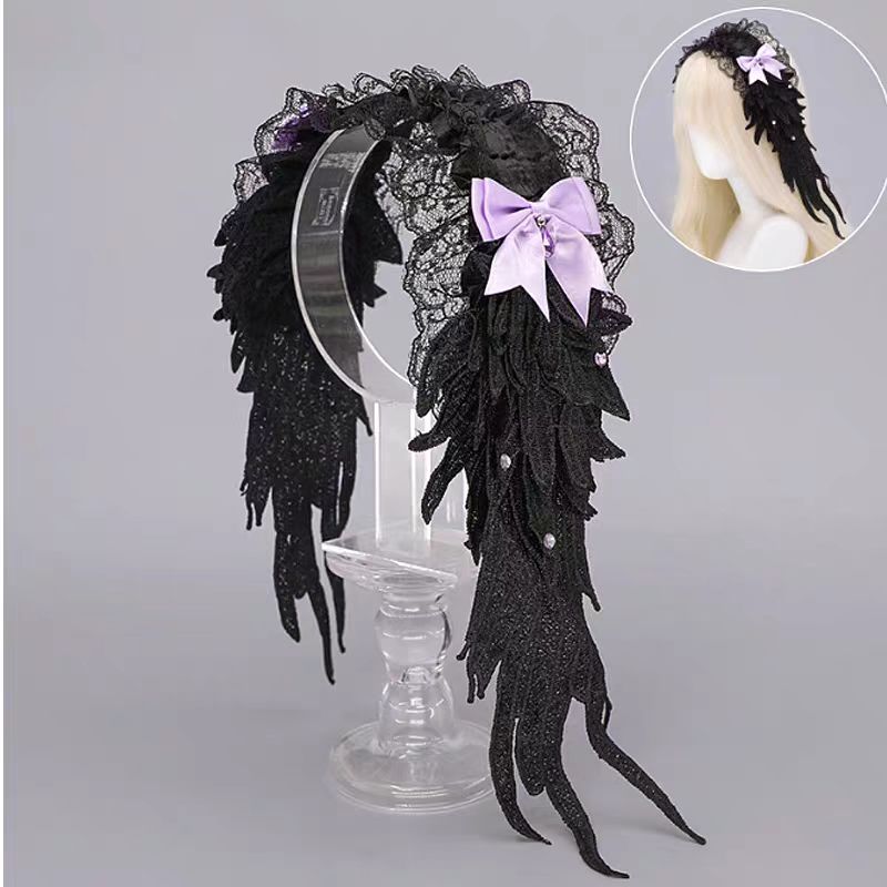 This gothic dark angel wing headband is inspired by Harajuku subculture and Lolita fashion. Designed with bold wing details, it blends punk attitude with a mysterious gothic charm. The unique shape adds dramatic flair, while the dark tones highlight elegance and rebellion. Perfect for cosplay, parties, or alternative fashion styling, it makes a striking accessory for creative self-expression.