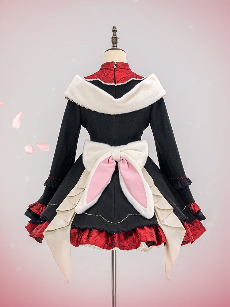 The Classic Black Red Lapel Collar Lolita Maid OP Dress captures a refined balance of elegance and playful sweetness. Its structured lapel collar, paired with charming bowknot details, highlights a delicate maid-inspired aesthetic. Long sleeves and layered ruffles enhance both comfort and volume, while the timeless black palette makes it versatile for multiple occasions. Perfect for tea parties, daily outings, or themed gatherings, this OP dress embodies classic Lolita grace with a touch of maid allure.