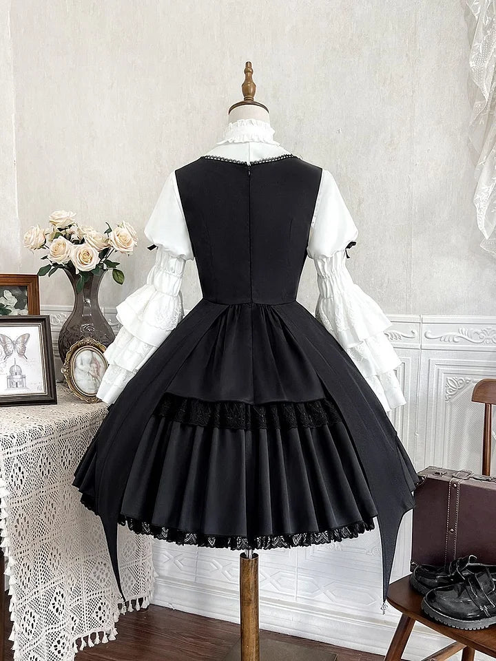 Gothic Lolita Dresses Halloween Costume Magical Girl Daily Autumn Dress Elegant Outfit Witch Hat
