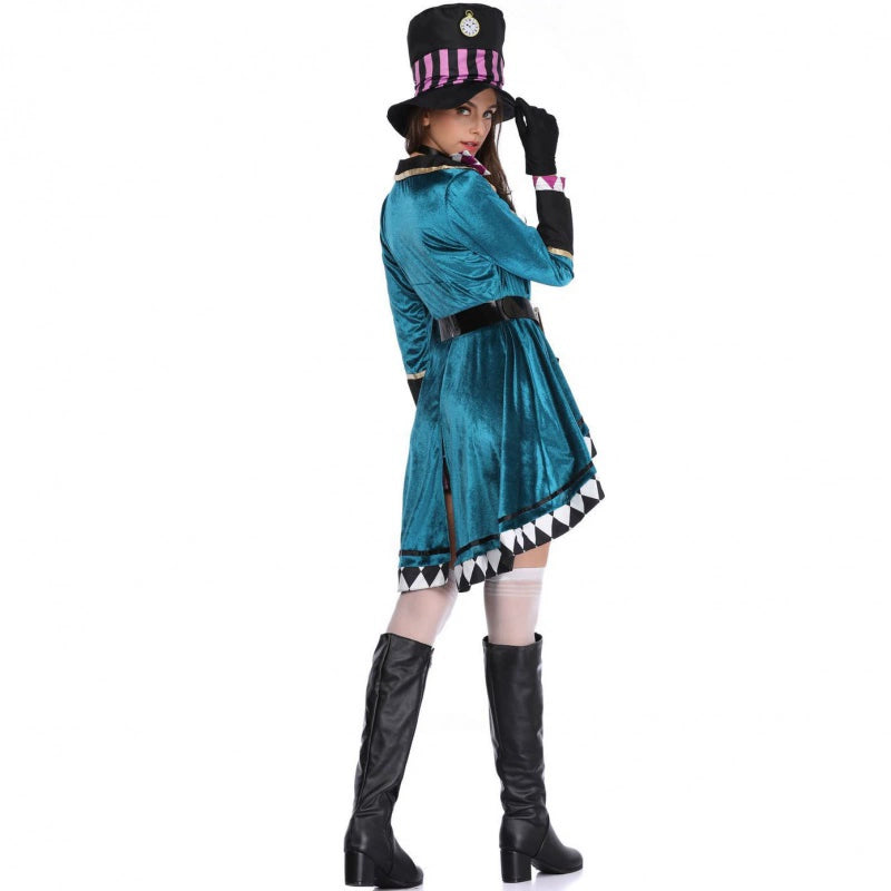 Gothic Lolita Halloween Magician Costume for Women Circus Stage Cosplay Outfit