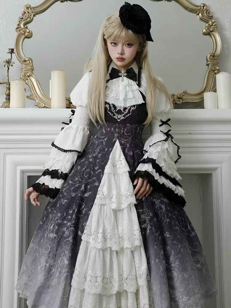 The Halloween Gothic Punk Lolita Dress is designed to merge dark elegance with playful cosplay charm. Featuring a strap-style silhouette with gothic details, it balances femininity and a bold, edgy aesthetic. The design draws inspiration from princess-like Lolita fashion while adding punk-inspired accents, making it versatile for Halloween parties, themed events, or daily dark-style outfits. It captures the mysterious, dramatic essence of Gothic Lolita with a modern, stylish twist.