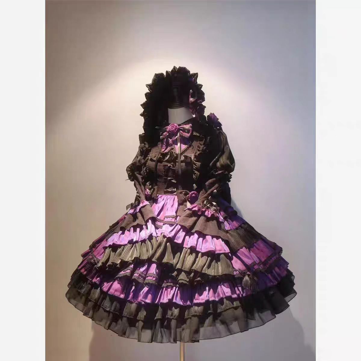 Gothic Lolita Purple Witch Dress Halloween Original Design Mid Length