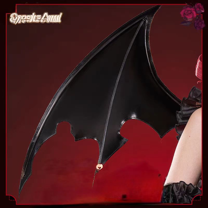 Gothic Lolita Red-Black Tenshi Teto Cosplay Dress Ready Stock Devil Lolita Halloween Cyberpunk Set