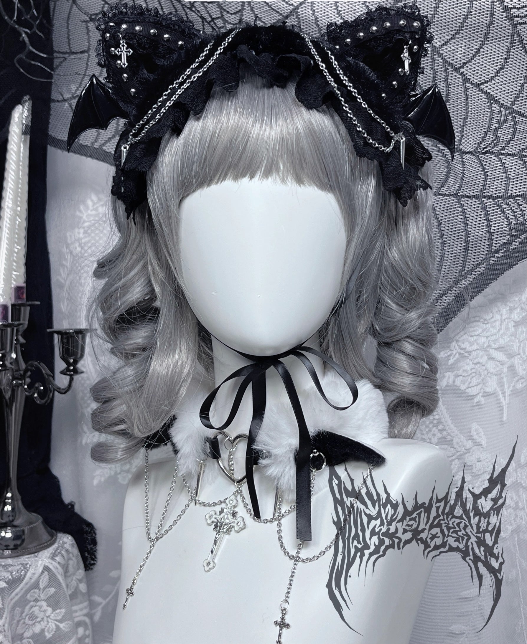 This original gothic Lolita hair clip is designed with devil cat ears and delicate lace, blending playful fantasy with dark elegance. Inspired by punk aesthetics, it combines rebellion with Lolita sweetness for a unique subculture look. Perfect for Halloween, cosplay, or alternative fashion styling, this accessory adds a bold statement to any gothic or Lolita outfit.