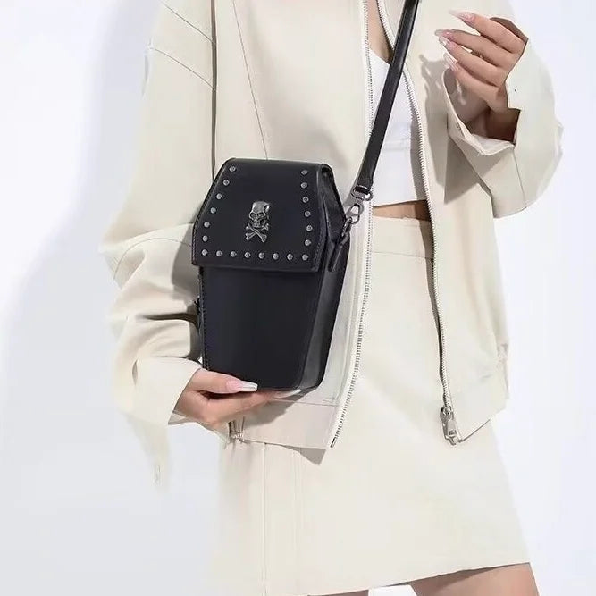 Gothic Rivet Cross Box Small Square Bag Coffin Bag Y2K Lolita Accessory