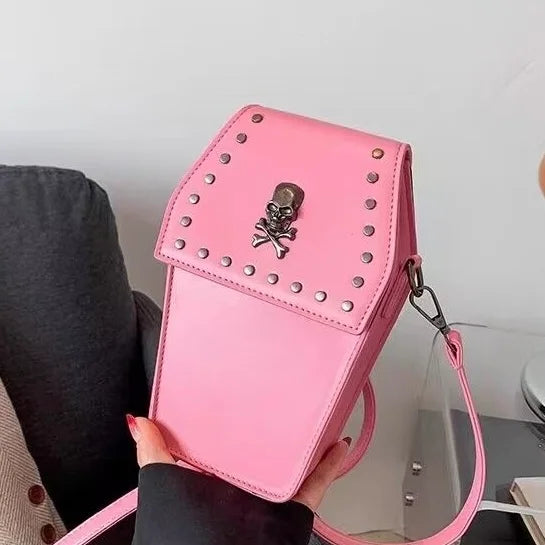 Gothic Rivet Cross Box Small Square Bag Coffin Bag Y2K Lolita Accessory