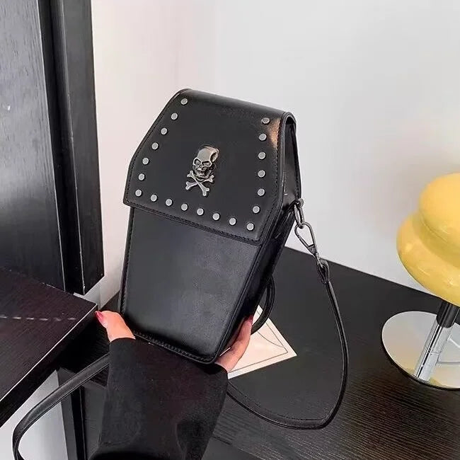 Gothic Rivet Cross Box Small Square Bag Coffin Bag Y2K Lolita Accessory