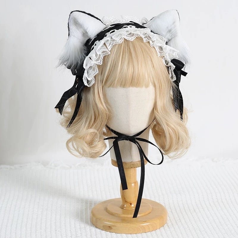 Hair Accessories Sweet Cat Ears Hairband Bow Ruffle Hairpins Headwear