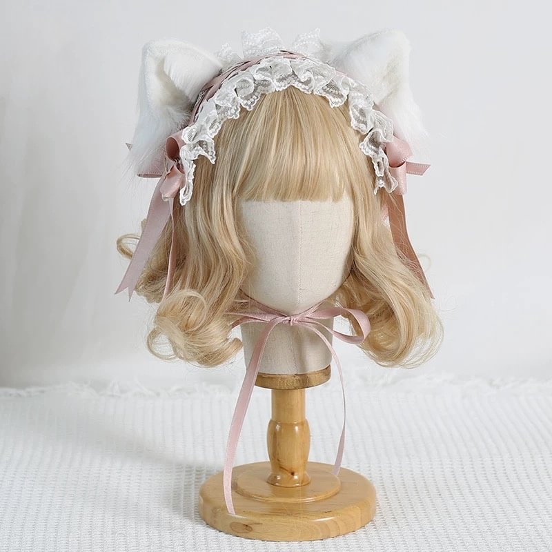 Hair Accessories Sweet Cat Ears Hairband Bow Ruffle Hairpins Headwear