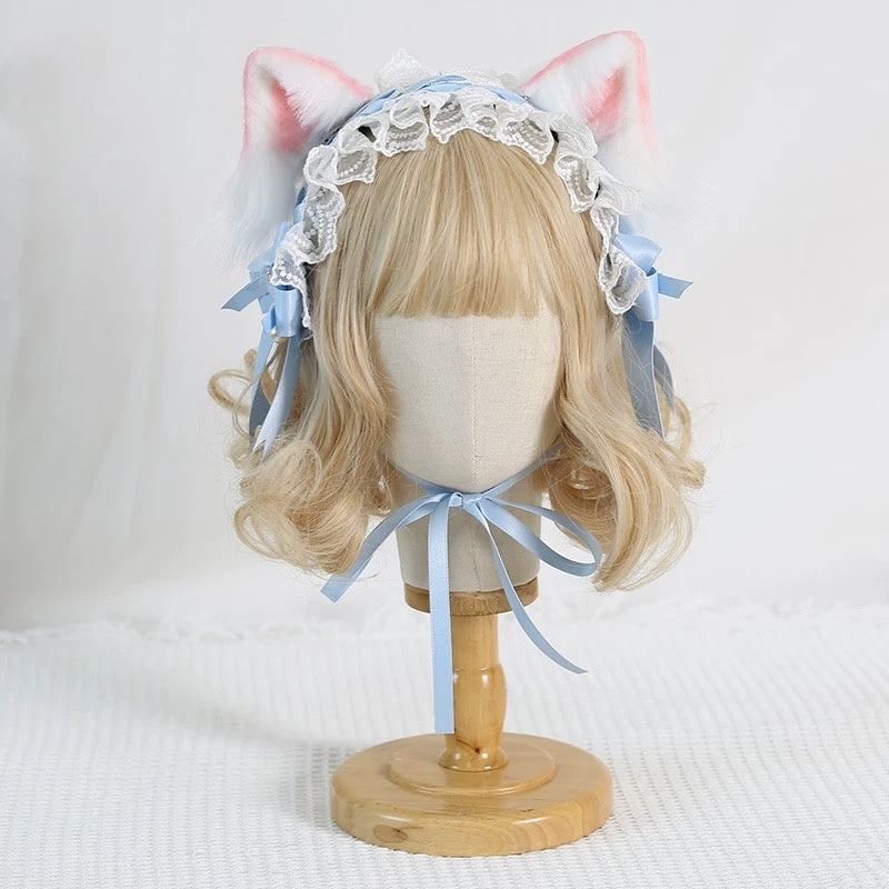 Hair Accessories Sweet Cat Ears Hairband Bow Ruffle Hairpins Headwear