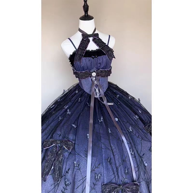 Inspired by the elegance of a princess bride, this exquisite Hime Lolita dress embodies regal fantasy and sophistication. The rich purple hue symbolizes nobility, while intricate Hanayome embroidery and delicate lace express bridal purity and grace. Cascading ruffles and a refined bow detail create a luxurious silhouette fit for royalty. Designed for the discerning Lolita who seeks opulence and storytelling fashion, this piece transforms wearers into the heroine of their own fairytale. Perfect for ceremonie