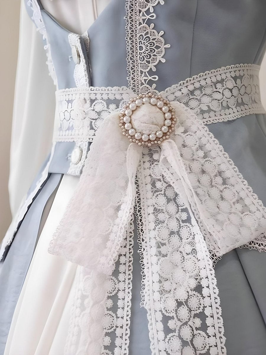 Light Blue Classic Lolita Skirt Set with Elegant Winter Cape Lolita Dresses Lolita Coats