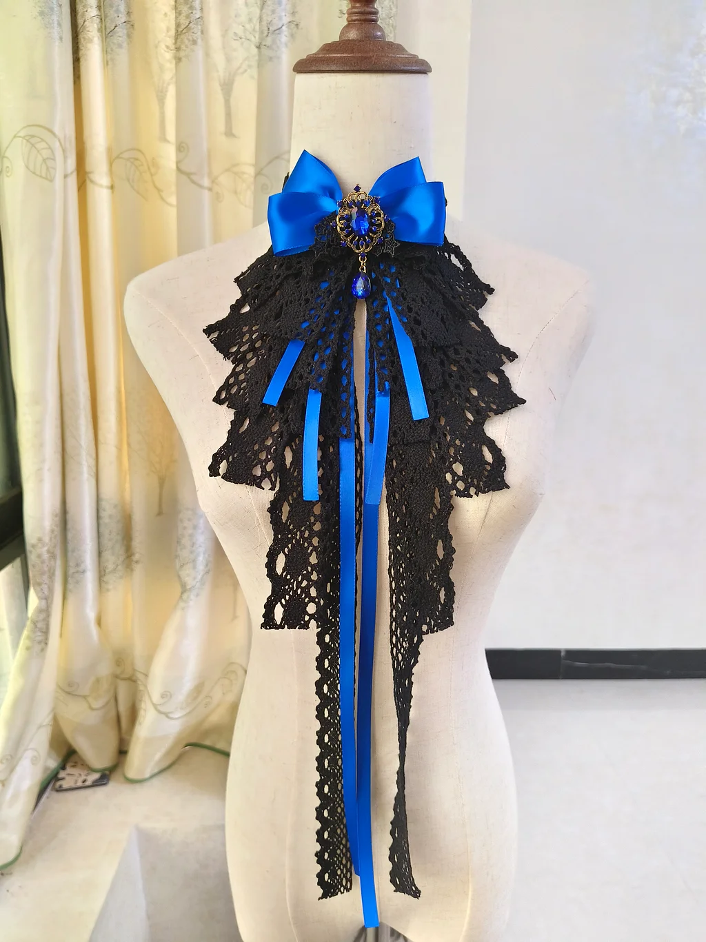 Lolita Black Lace Bow Gothic Court Elegant Saliva Towel Bow Tie Neck Accessories