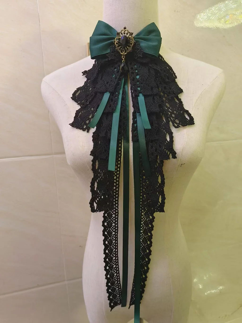 Lolita Black Lace Bow Gothic Court Elegant Saliva Towel Bow Tie Neck Accessories