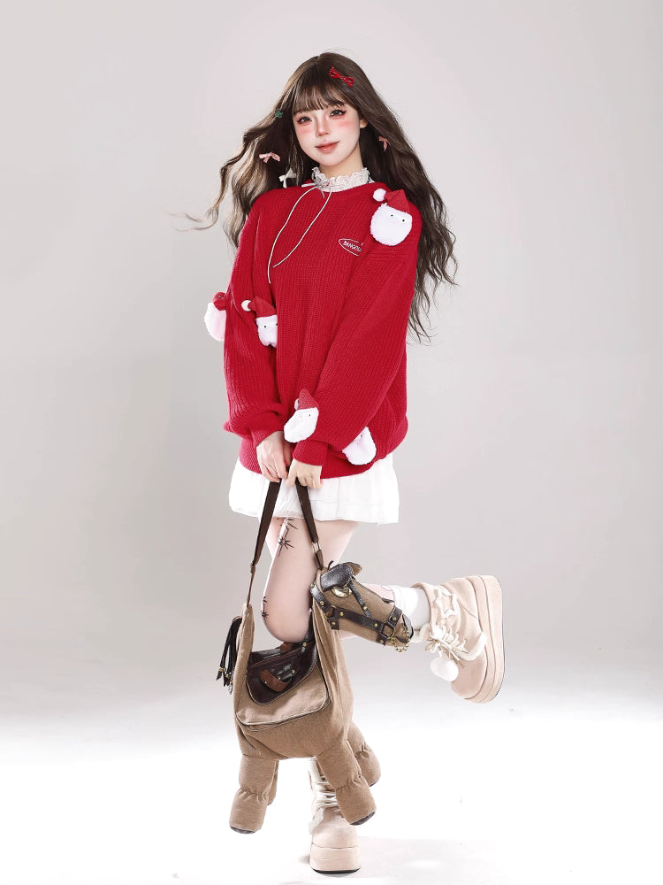 Inspired by the nostalgic charm of a classic Christmas snowman, this sweater embodies the warmth and joy of the holiday season. Crafted from premium soft knit fabric, its relaxed oversized silhouette ensures both comfort and style. The playful snowman motif, delicately embroidered, adds a touch of whimsical storytelling to the design. Perfect for cozy winter days, it blends festive elegance with everyday wearability, creating a piece that celebrates tradition while embracing modern comfort.