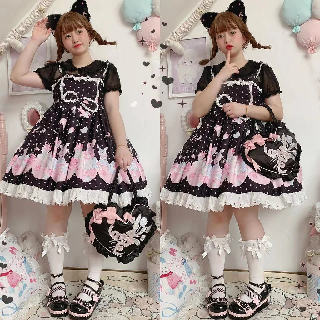 Lolita Bow Love Bag Embroidery Bag Handbag Girls Gift