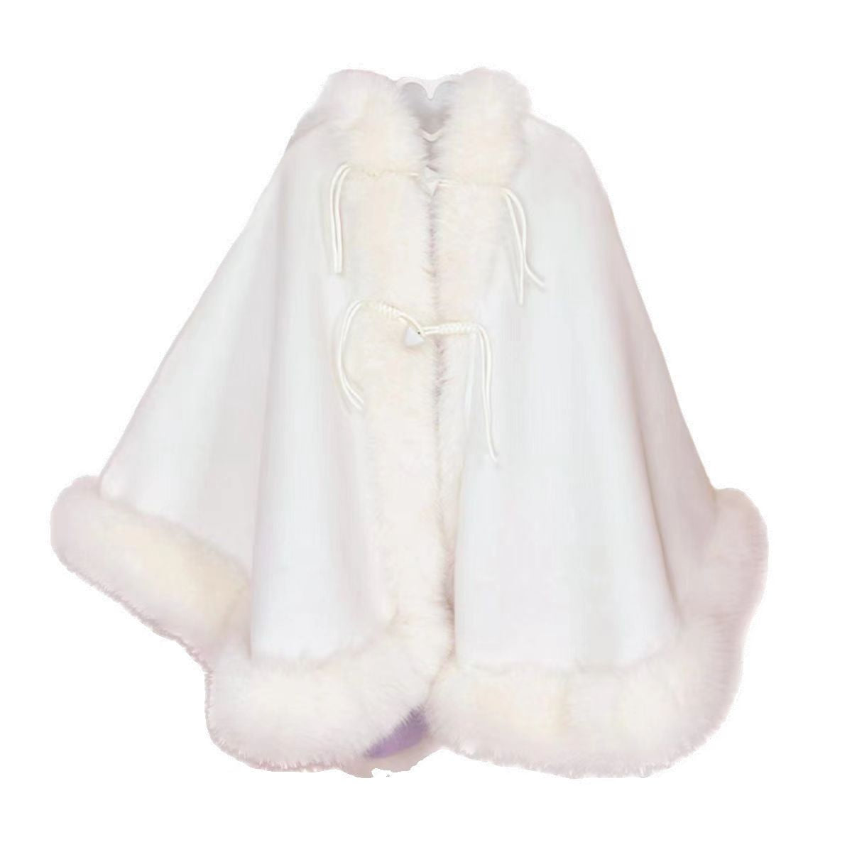 Lolita Coat Cute Woolen Cape Thick Warm Fleece Outerwear for Autumn Winter