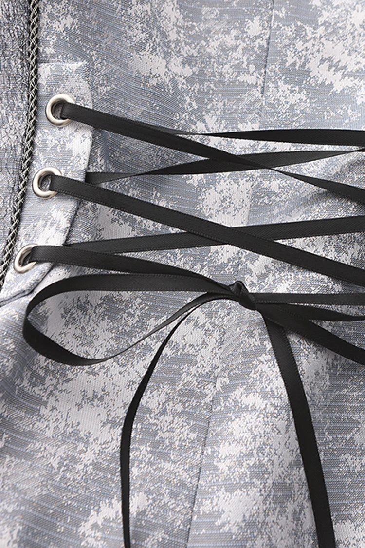 Inspired by the fusion of Victorian elegance and industrial steam-powered innovation, this coat reimagines aristocratic tailoring with avant-garde Lolita aesthetics. The sleeveless design emphasizes structured shoulders and a sharp silhouette, evoking the commanding presence of a fantasy prince. Details like faux gear motifs and metallic accents pay homage to steampunk craftsmanship, while the grey wool blend fabric bridges classic sophistication and futuristic charm.