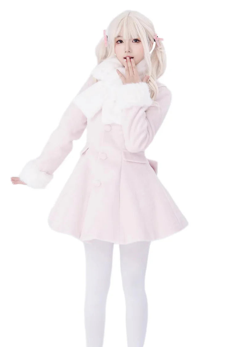 "Winter Enchantment" — This coat draws inspiration from the cozy elegance of a frost-kissed forest, where the warmth of woodland creatures meets the timeless charm of Lolita fashion. Designed to evoke the magic of winter tales, it blends practicality with fantasy—perfect for those who wish to carry a touch of storybook wonder into the colder seasons.