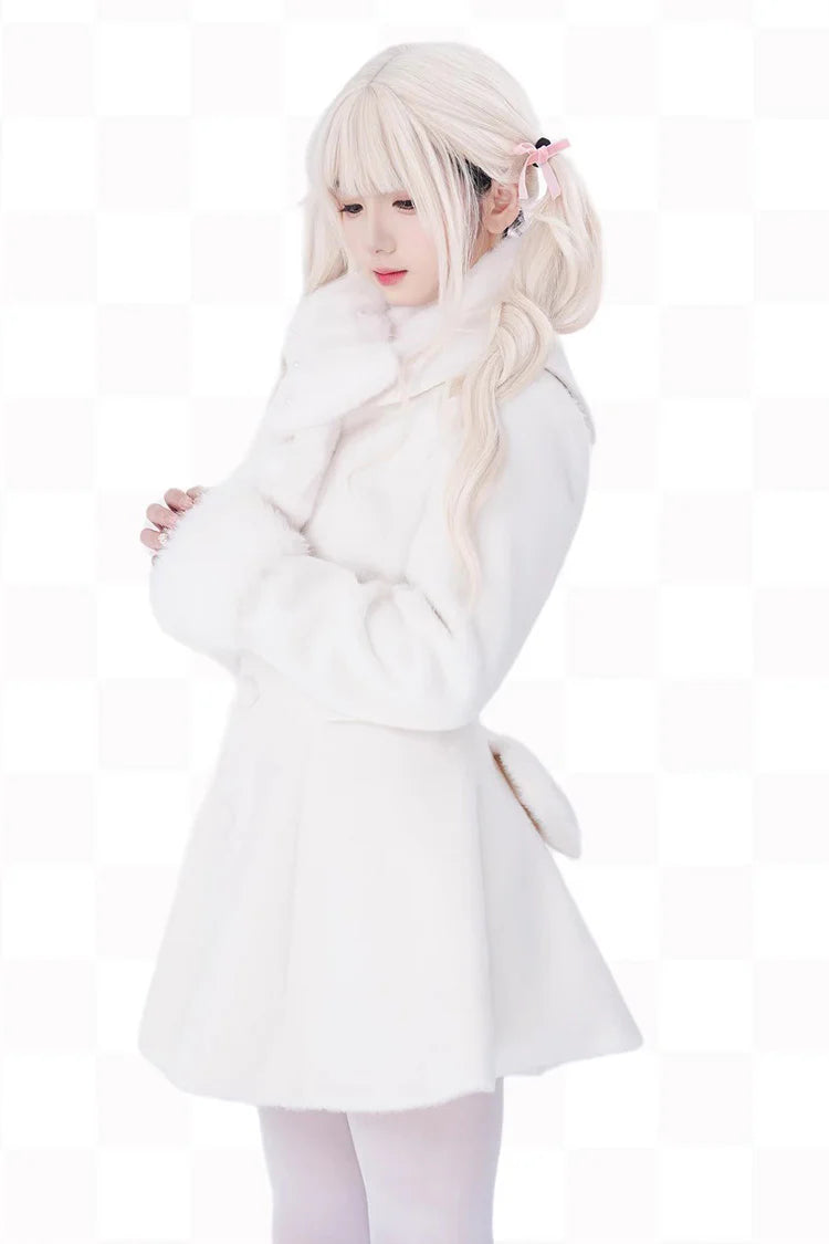 "Winter Enchantment" — This coat draws inspiration from the cozy elegance of a frost-kissed forest, where the warmth of woodland creatures meets the timeless charm of Lolita fashion. Designed to evoke the magic of winter tales, it blends practicality with fantasy—perfect for those who wish to carry a touch of storybook wonder into the colder seasons.