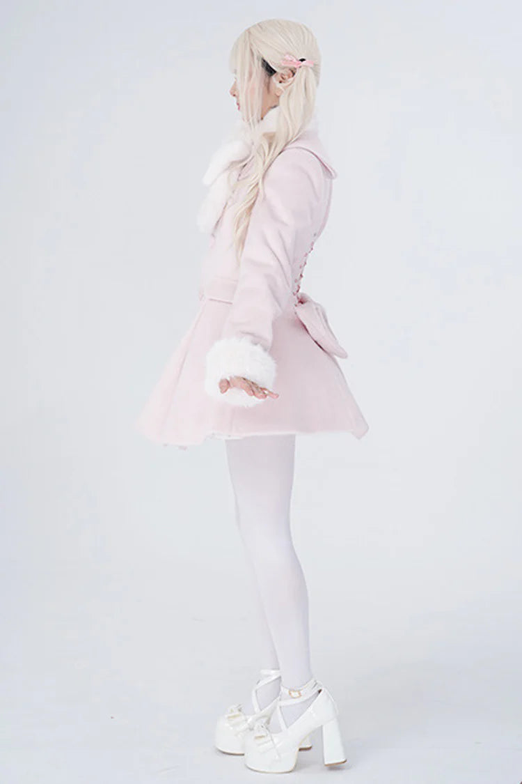 "Winter Enchantment" — This coat draws inspiration from the cozy elegance of a frost-kissed forest, where the warmth of woodland creatures meets the timeless charm of Lolita fashion. Designed to evoke the magic of winter tales, it blends practicality with fantasy—perfect for those who wish to carry a touch of storybook wonder into the colder seasons.