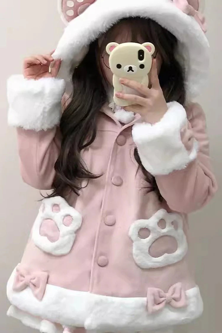 Designed for everyday whimsy, this coat blends playful Lolita charm with cozy casual wear. The adorable cat ears and delicate bow accents evoke a touch of fantasy, while the vibrant tri-color print (yellow, pink, blue) adds youthful energy. Crafted with soft fabrics and a relaxed hooded silhouette, it offers both comfort and style—perfect for transforming ordinary days into moments of sweet, lighthearted elegance.