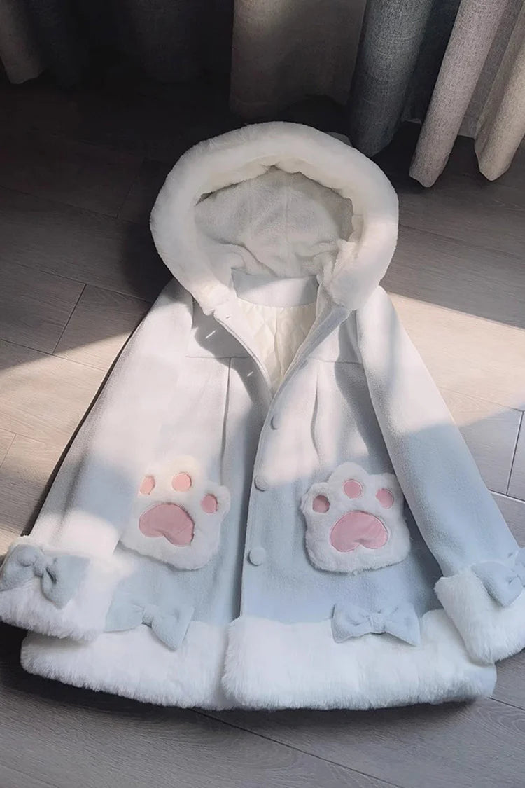 Designed for everyday whimsy, this coat blends playful Lolita charm with cozy casual wear. The adorable cat ears and delicate bow accents evoke a touch of fantasy, while the vibrant tri-color print (yellow, pink, blue) adds youthful energy. Crafted with soft fabrics and a relaxed hooded silhouette, it offers both comfort and style—perfect for transforming ordinary days into moments of sweet, lighthearted elegance.