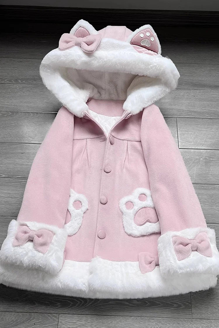 Designed for everyday whimsy, this coat blends playful Lolita charm with cozy casual wear. The adorable cat ears and delicate bow accents evoke a touch of fantasy, while the vibrant tri-color print (yellow, pink, blue) adds youthful energy. Crafted with soft fabrics and a relaxed hooded silhouette, it offers both comfort and style—perfect for transforming ordinary days into moments of sweet, lighthearted elegance.