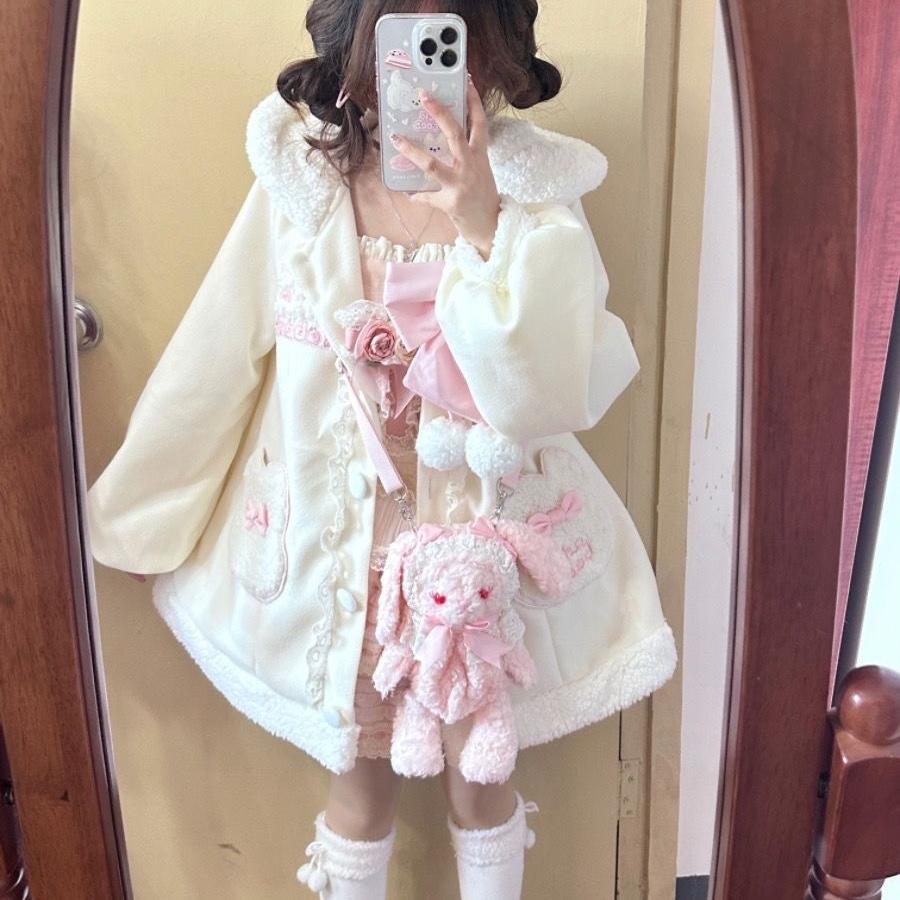 Lolita Fleece Coat Cute Coat Bunny Puppy Lolita Cotton Coat