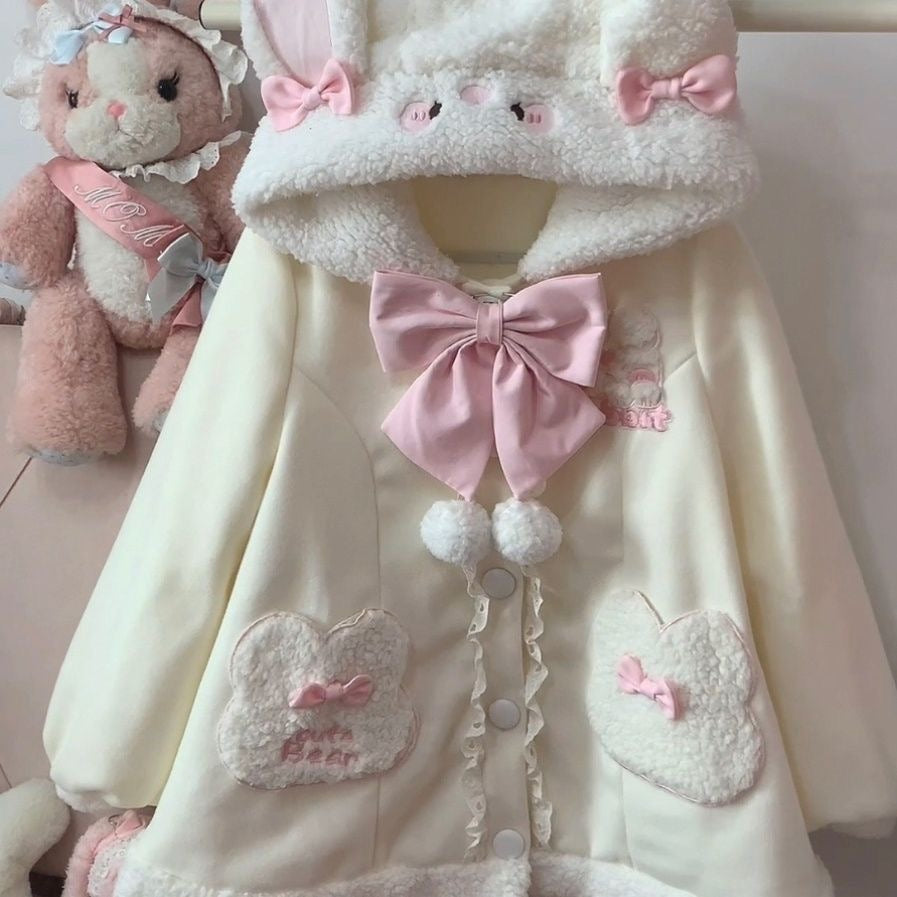 Lolita Fleece Coat Cute Coat Bunny Puppy Lolita Cotton Coat