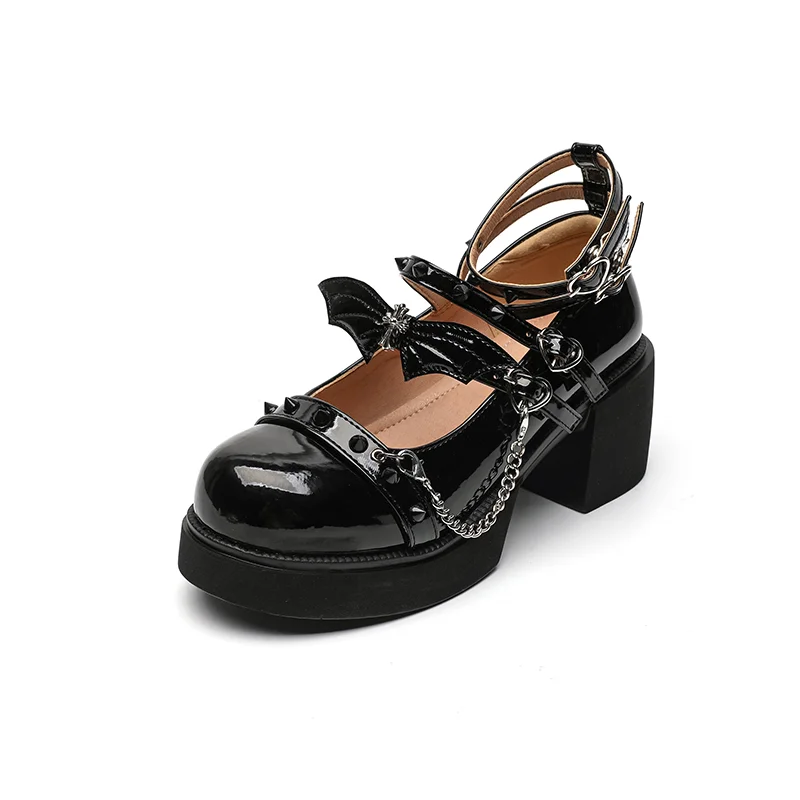 Lolita Shoes Lolita Women's Shoes Black Mary Jane Goth Sweet School Small Leather Shoes Large Size