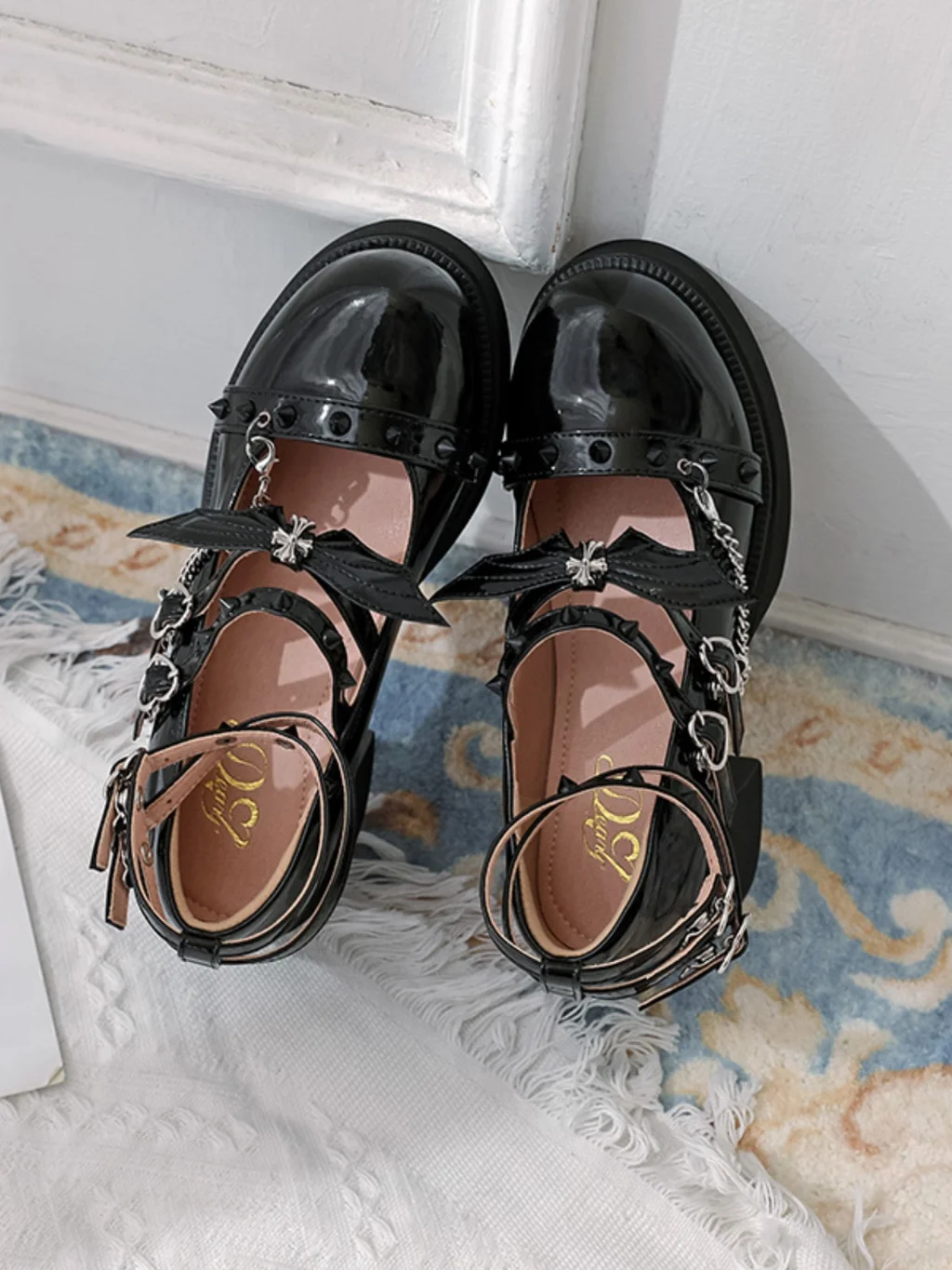 Lolita Shoes Lolita Women's Shoes Black Mary Jane Goth Sweet School Small Leather Shoes Large Size