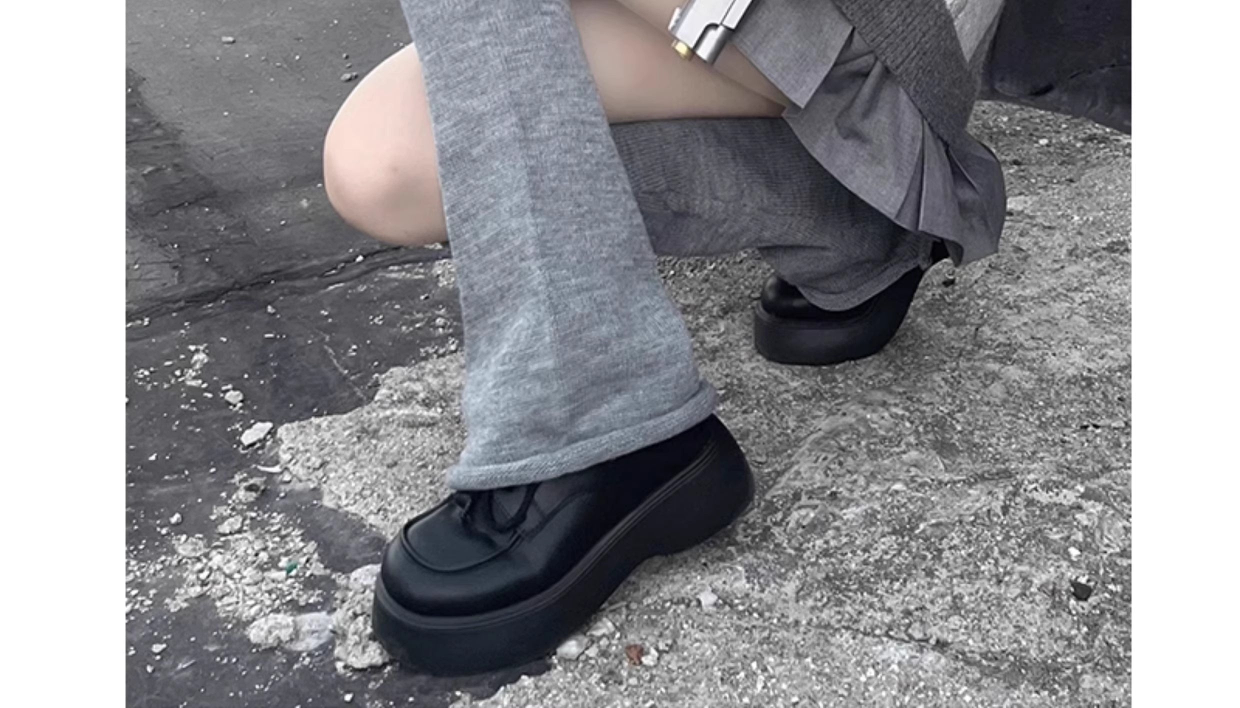 Inspired by the bold fusion of Y2K aesthetics and Japanese street style, these flared leg warmers redefine cozy fashion. The bell-shaped design and soft knit fabric combine retro glamour with Lolita sweetness, while the stacked mid-calf fit offers both warmth and a striking silhouette. Perfect for adding a playful yet edgy statement to any outfit, blending millennial nostalgia with contemporary cuteness.