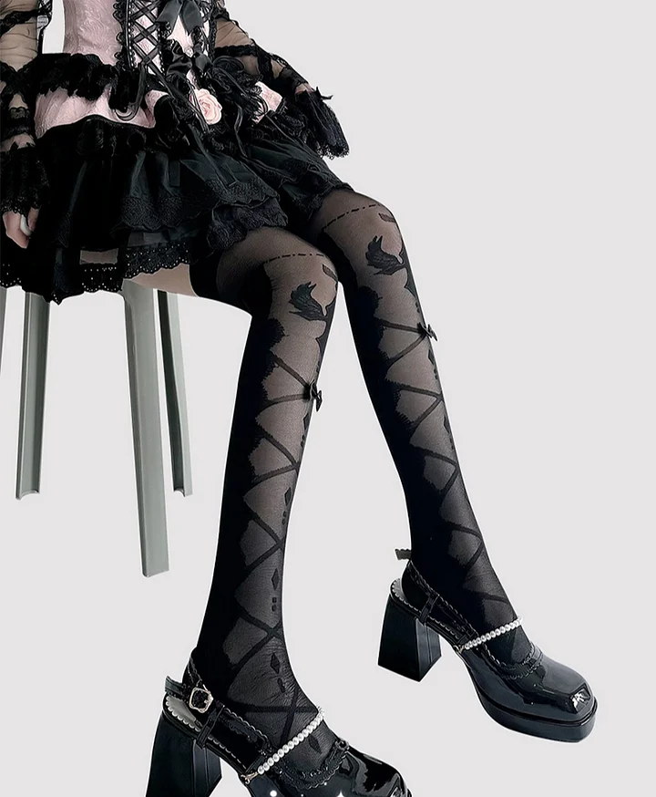 Lolita Stockings White Bow Thin Thighs Cute and Sweet Lolita Accessories