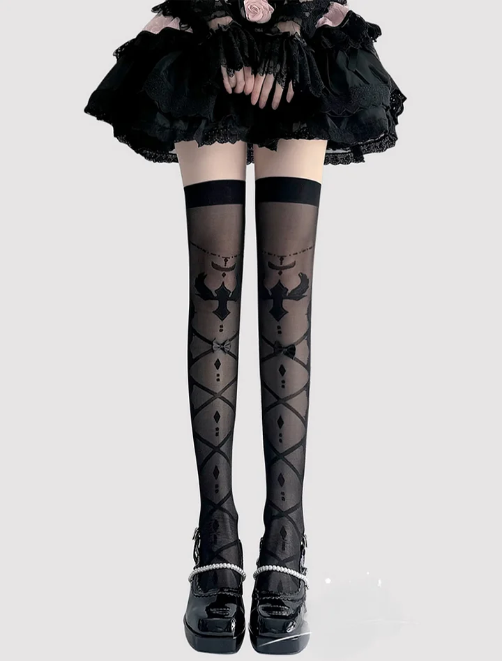 Lolita Stockings White Bow Thin Thighs Cute and Sweet Lolita Accessories