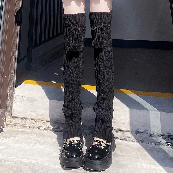 Long Tube Over Knee Leg Lolita Stockings Cover Japanese Autumn and Winter Knitted Thickened Warm Cute High Tube Lolita Accessories